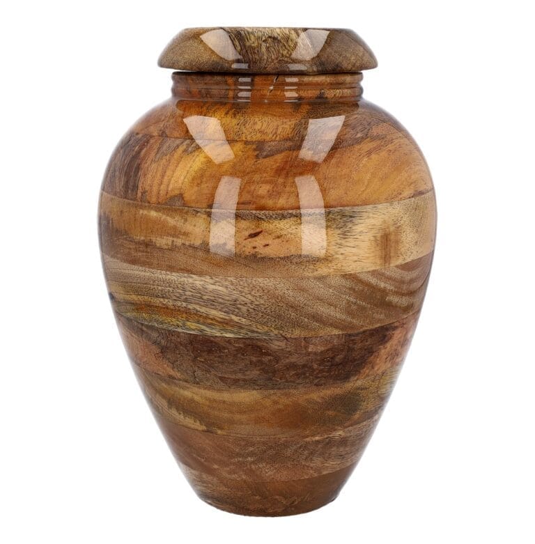 Mango wooden burial urn adult size