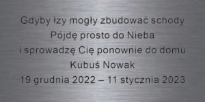 grawerowana plakietka dziecięca plaque