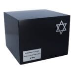 Black wooden urn with Star of David, Czarna urna pogrzebowa z Gwiazdą Dawida