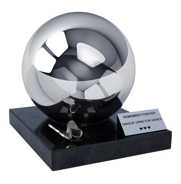 outdoor stainless steel urn with butterfly, urna na dwór do ogrodu pamięci