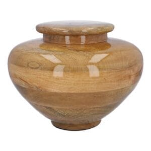 Unique mango wood urn Medium size