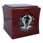 wooden sport urn for runner