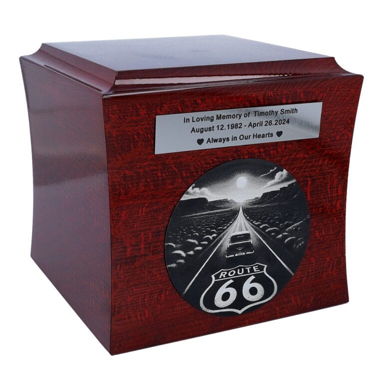 Route 66 theme urn for ashes