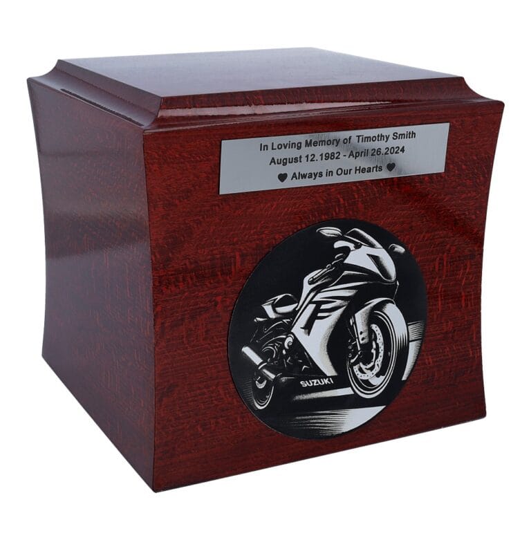 Urn for motorcycle enthusiast