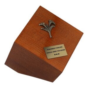 wooden cremation urn, Solid wooden urn adult size