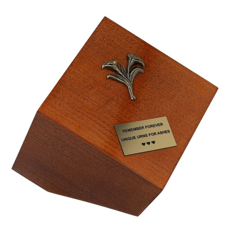 wooden cremation urn, Solid wooden urn adult size