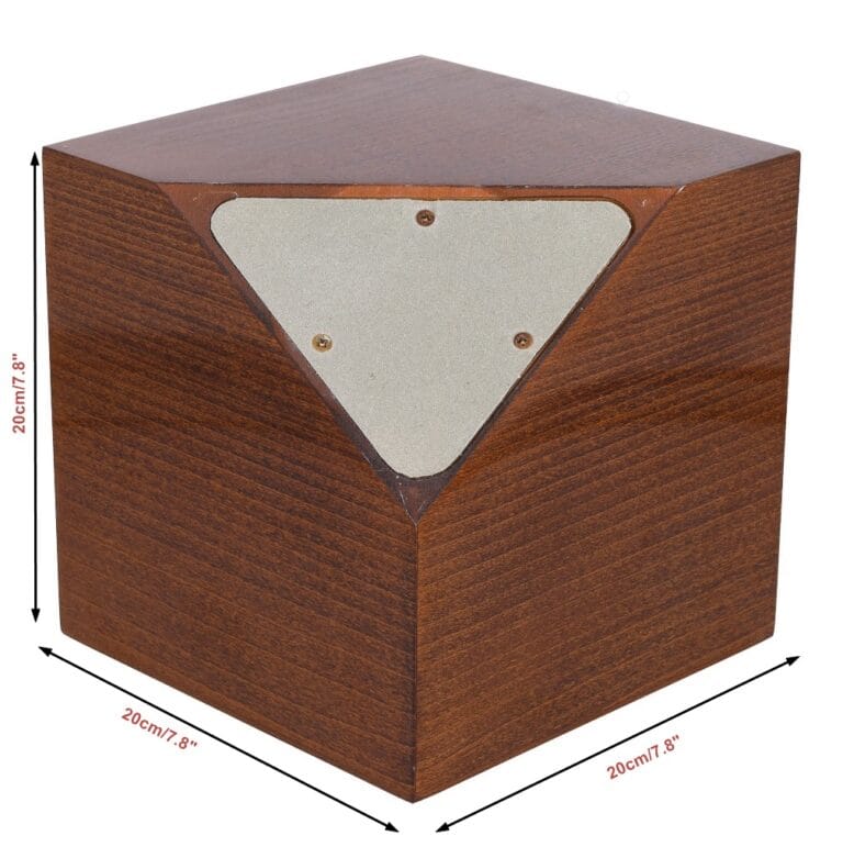 wooden geometric urn