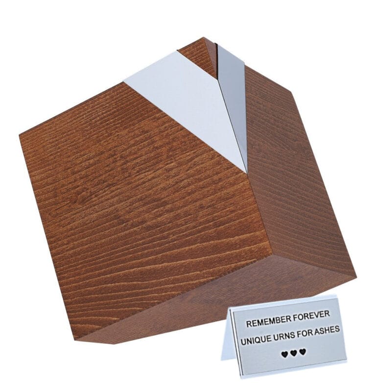 wooden geometric urn