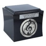 urn with treble clef