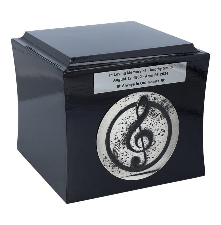urn with treble clef