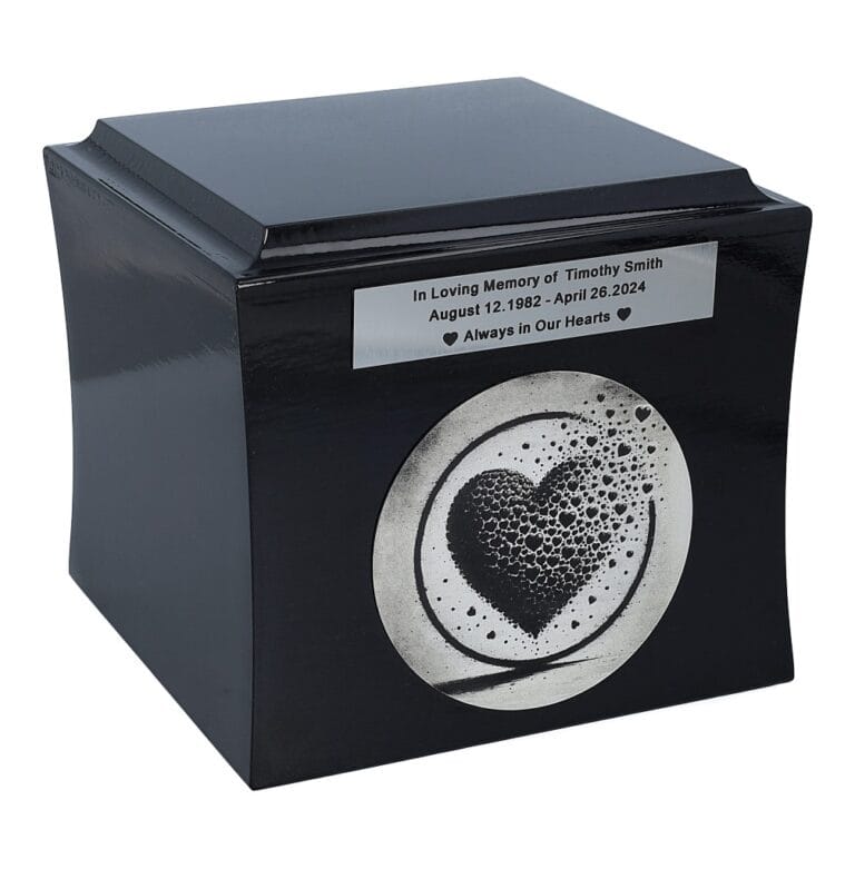 urn with heart
