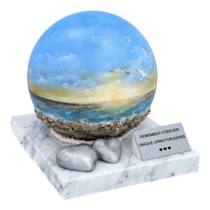 urn with a beach motif