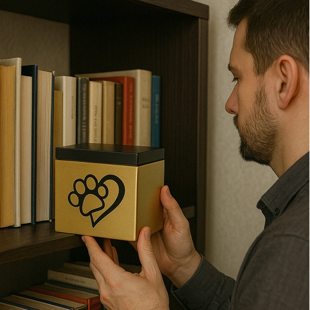 Dog memorial gift urn