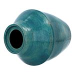 Turquoise funeral urn for an adult Handmade ceramic urn