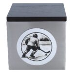 Urne mit Hockeymotiv