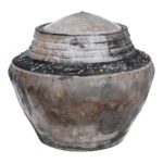 Rustic crematin urn Medium size ceramic funeral urn