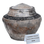 Rustic crematin urn Medium size ceramic funeral urn