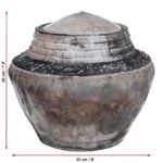 Rustic crematin urn Medium size ceramic funeral urn