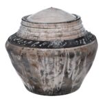 Rustic crematin urn Medium size ceramic funeral urn