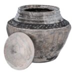 Rustic crematin urn Medium size ceramic funeral urn