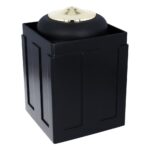 Funeral set - Vault and black metal urn for ashes