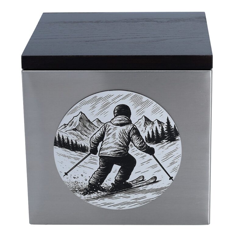 Urn for a skier