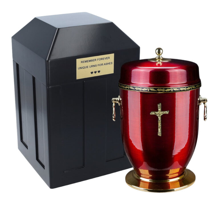 Set of cremation urn and vault