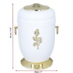 white metal urn
