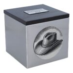 Urne mit Cowboyhut-Gravur, Vorderansicht