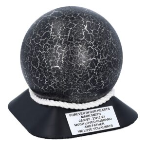 Sphere medium size urn for part of ashes, crackle design