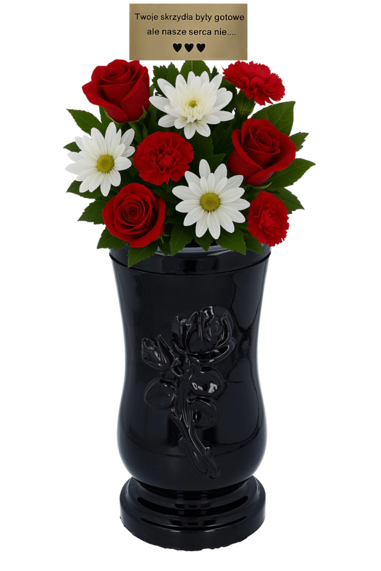 Solidny wazon cmentarny z personalizacją – odporny na warunki atmosferyczne, idealny na kwiaty
