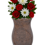 Personalizowany wazon na cmentarz z grawerowaną plakietką. Wazon na kwiaty