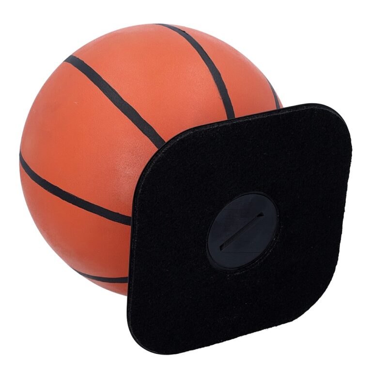 Bottom of the basketball urn with a threaded opening for ashes.