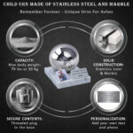 child urn with a photo details