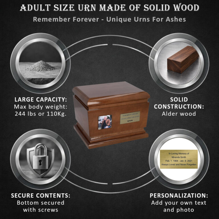 wooden urn info