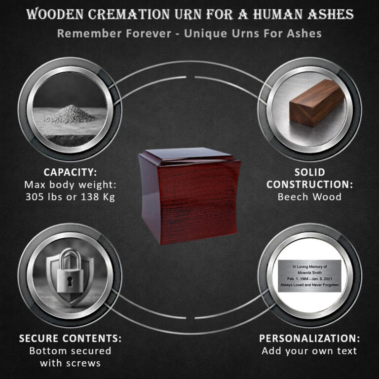 wooden urn info