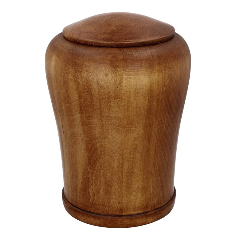 Urna Cineraria in Legno di Faggio per Adulti – Urna in Legno Massello per Ceneri Umane Vista Frontale