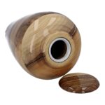 Urna Cineraria in Legno di Noce con Apertura Inferiore Filettata Sicura e Coperchio Rimovibile