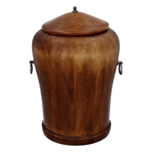 Urna cineraria in legno per adulti – vista frontale urna commemorativa artigianale in legno massello