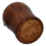 Urna cineraria in legno per adulti, vista dal basso – base dell'urna commemorativa in legno massello