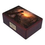 urna in legno cristiana scena di Gesù in preghiera urna per ceneri di adulti angolo laterale