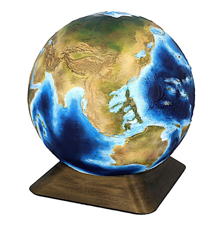 Urna globo terráqueo XXL Tierra para cenizas con diseño de Asia y océano Pacífico