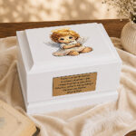 Guardian Angel Child Cremation Urn Displayed in a Peaceful Memorial Setting