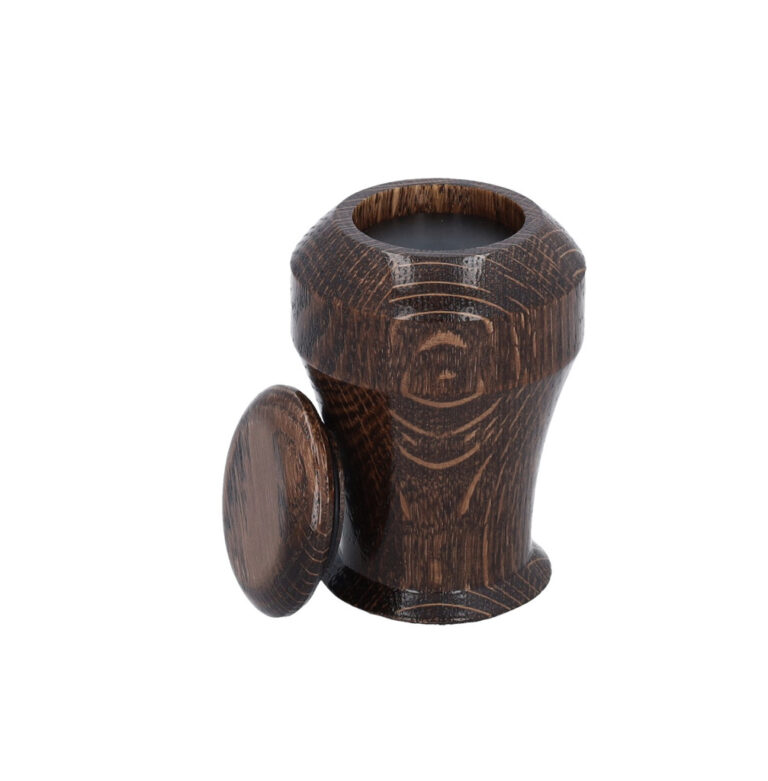 Open wooden keepsake urn for ashes