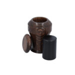 Oak keepsake urn with removable metal insert for ashes
