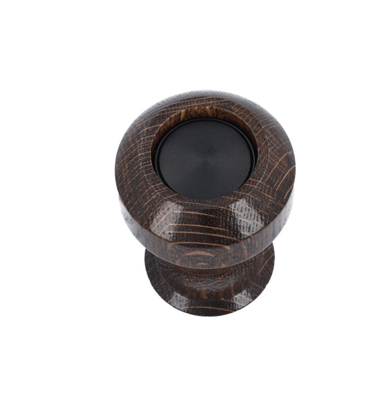 Top opening of wooden keepsake urn with metal insert
