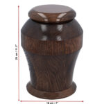 Premium solid oak cremation urn dimensions 29 cm x 18 cm