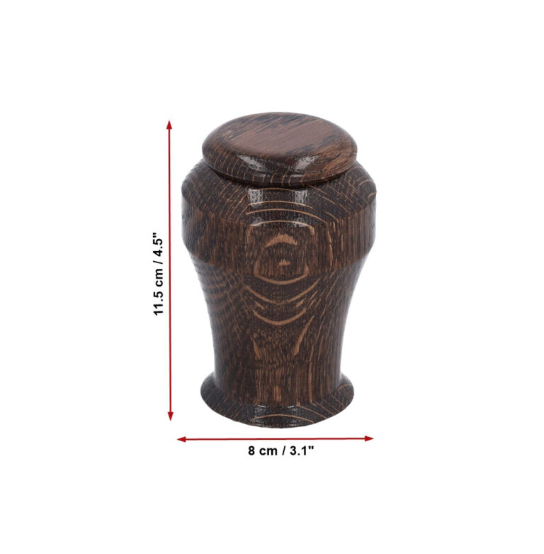 Premium oak keepsake urn dimensions 11.5 cm x 8 cm