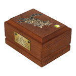Urna funeraria de madera maciza para gatos con diseño de gato jugando – Recuerdo conmemorativo para mascotas