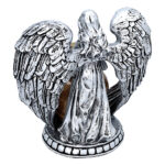 Guardian Angel memorial keepsake urn rear view with detailed angel wings